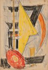 STUDY FOR DADA RELIEF  - Pen and color pencil, 1950 - 1960