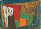 COMPOSITION LIBRE - Oil on canvas/board, 1950